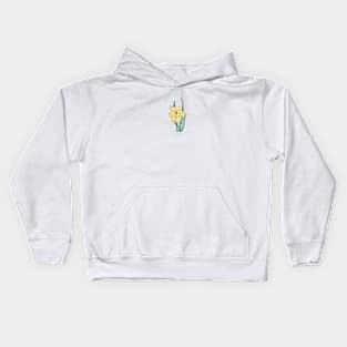 watercolor drawing of daffodil Kids Hoodie